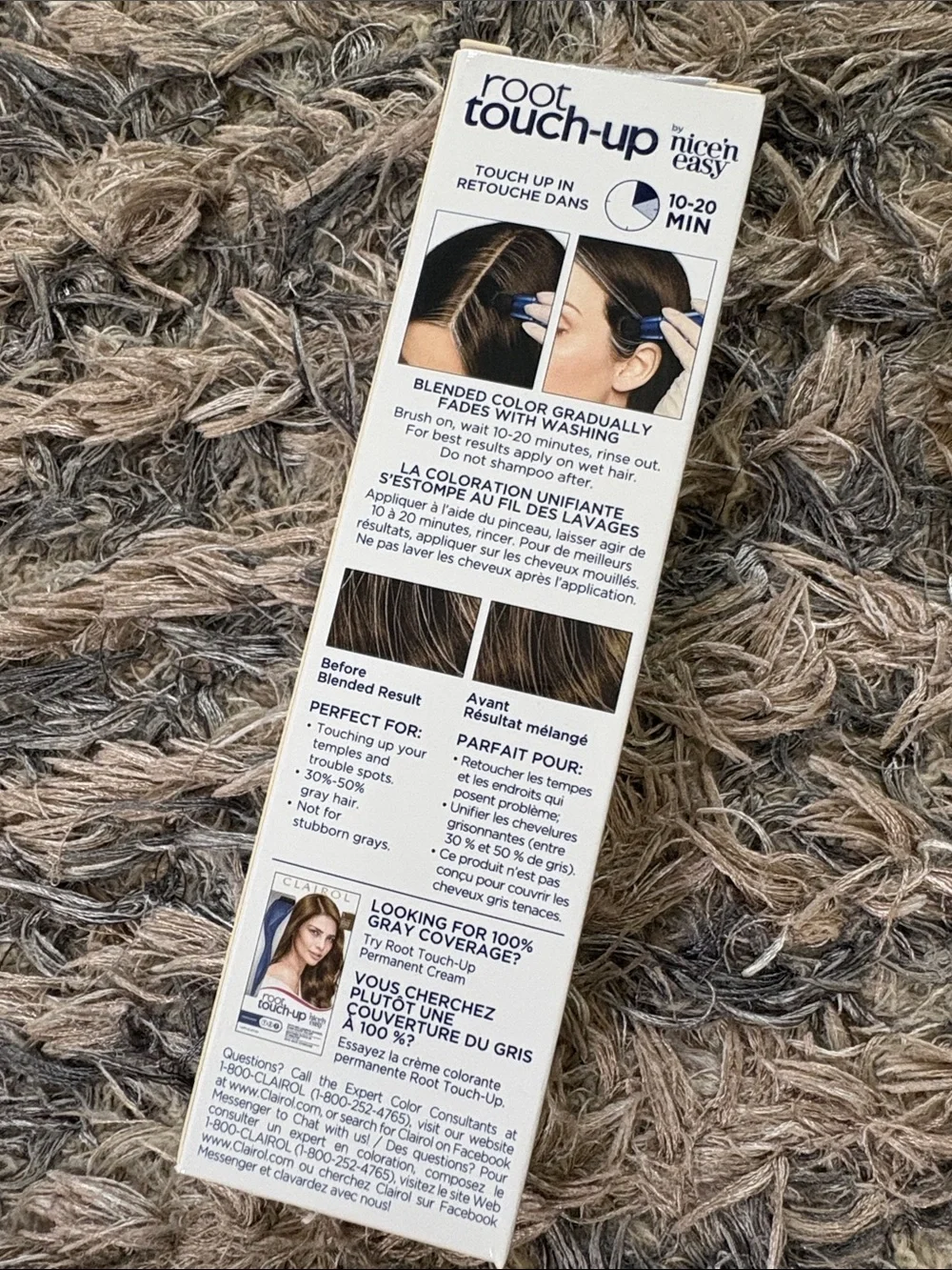 Hair Care Bundle: Dryer, Brush, Rollers, New Clairol Root TouchUp, Makeup Bag
